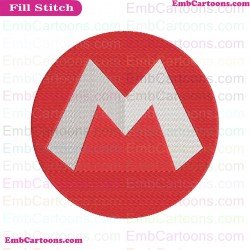 Super Mario Logo M Embroidery Design