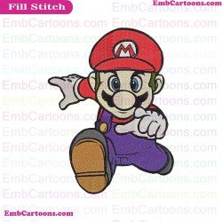 Super Mario Running Embroidery Design
