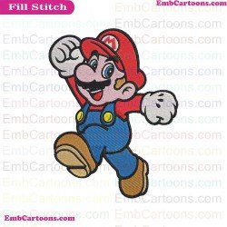 Super Mario Very Happy Embroidery Design