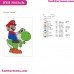 Super Mario With Yoshi Embroidery Design