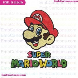 Super Mario World Face Embroidery Design
