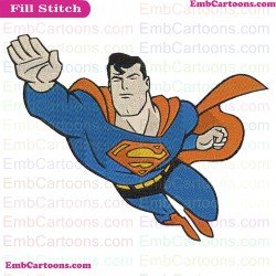 Superman Flaying Embroidery Design