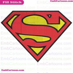 Superman Superhero Logo Embroidery Design