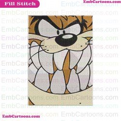 Taz Face Embroidery Design