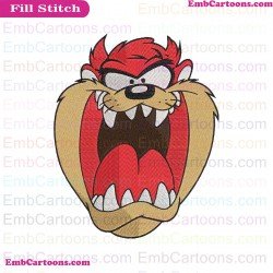 Taz Face Embroidery Design 2