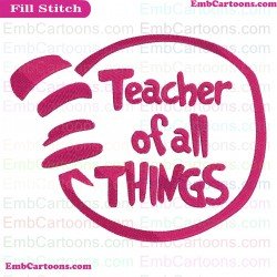 Teacher Of All Things Dr Seuss The Cat In The Hat Embroidery Design