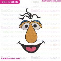 Telly Monster Face Sesame Street Embroidery Design