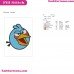 The Blues Angry Bird Embroidery Design