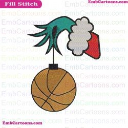 The Grinch Hand Christmas Baseball Dr Seuss The Cat In The Hat Embroidery Design