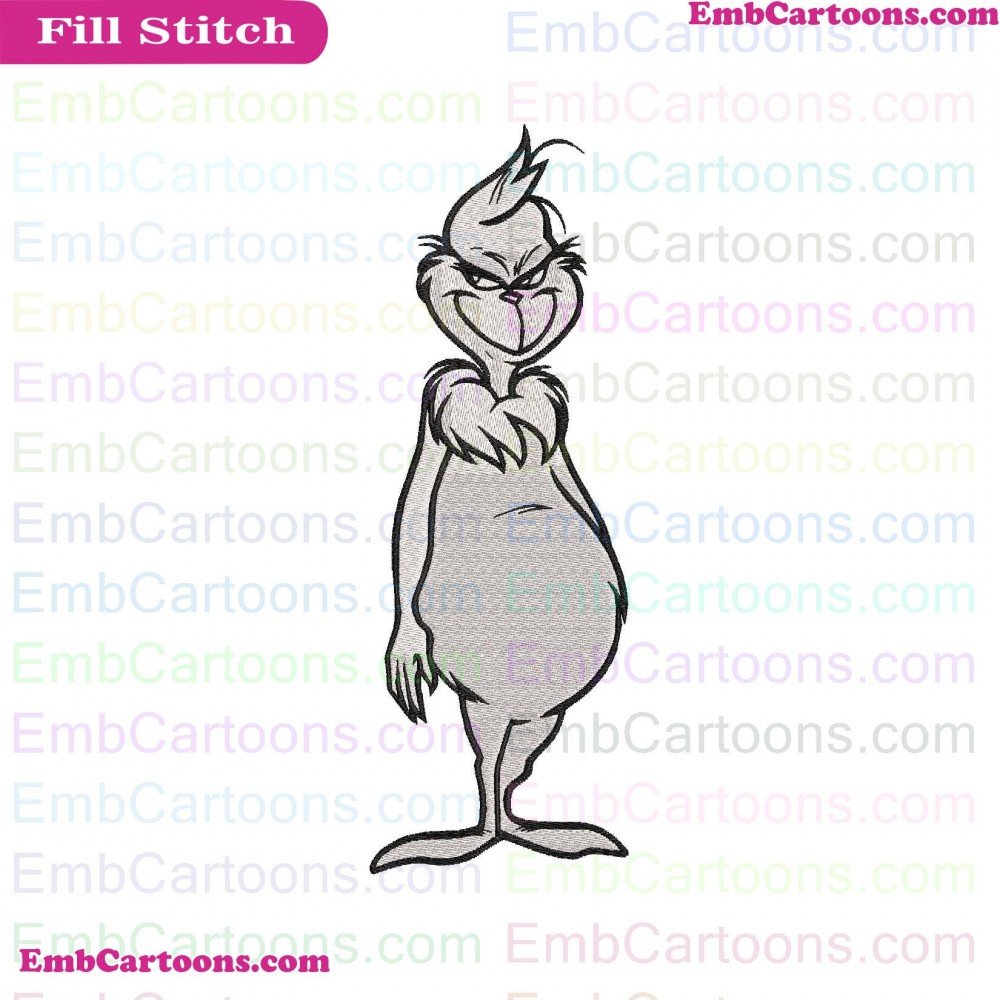 The Grinch Applique Design, The Grinch Embroidery Design, Grinch Outline Applique Design, Grinch Outline Embroidery Design, Outline Silhouette Applique Design, Outline Silhouette Embroidery Design, Silhouette Dr Applique Design, Silhouette Dr Embroidery D