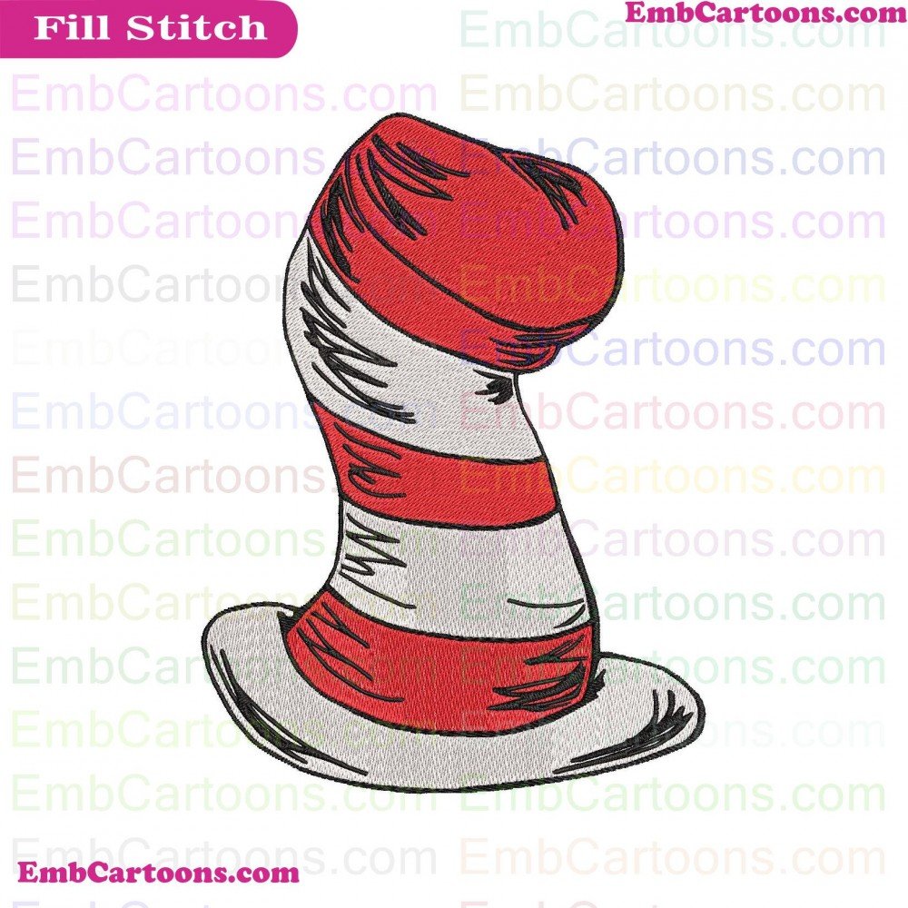 The Hat Applique Design, The Hat Embroidery Design, Hat Dr Applique Design, Hat Dr Embroidery Design, Dr Seuss Applique Design, Dr Seuss Embroidery Design, Seuss The Applique Design, Seuss The Embroidery Design, The Cat Applique Design, The Cat Embroidery