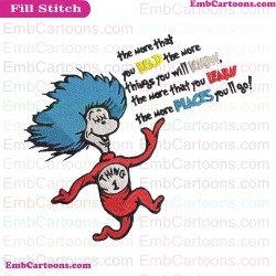 The More That You Read Dr Seuss Embroidery Design