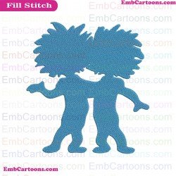 Thing 1 And Thing 2 Silhouette Dr Seuss The Cat In The Hat Embroidery Design