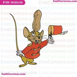 Timothy Q Mouse With A Peanut Under His Hat Dumbo Embroidery Design