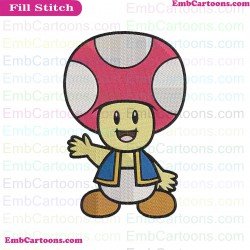 Toad Super Mario Bros Embroidery Design