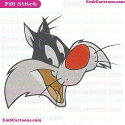 Tweety And Sylvester Face Embroidery Design