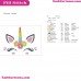Unicorn Face Head Embroidery Design