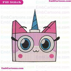 Unikitty Face Embroidery Design