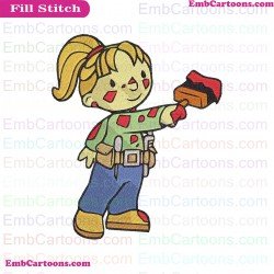 Wendy Painting Bob The Builder Embroidery Design