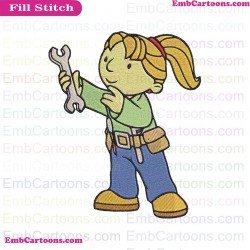 Wendy Repairing Bob The Builder Embroidery Design