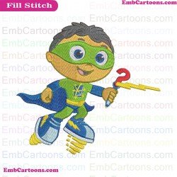 Whyatt Beanstalk Holding Question Mark 2 Super Why Embroidery Design