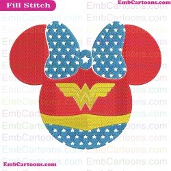 Wonder Minnie Star Mickey Mouse Embroidery Design