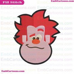 Wreckit Face Wreck-It Ralph Embroidery Design