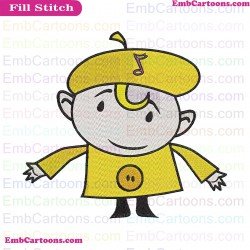 Yellow Notekins Embroidery Design