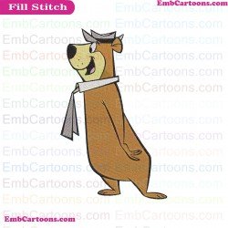 Yogi Bear Looking Embroidery Design