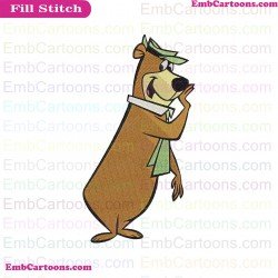 Yogi Bear Whispering Embroidery Design