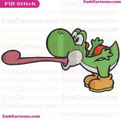 Yoshi Super Mario Bros Embroidery Design