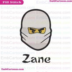 Zane Face Lego Ninjago Embroidery Design
