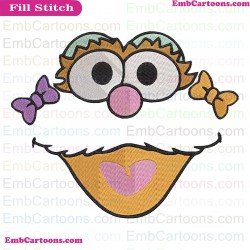 Zoe Face Outline Sesame Street Embroidery Design
