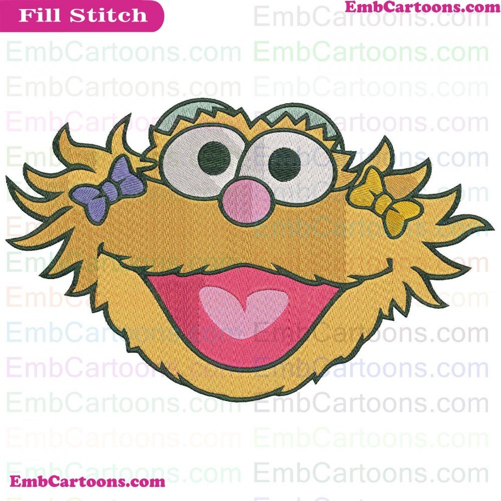 Zoe Face Smiley Sesame Street Embroidery Design Zoe Face Applique Design, Zoe Face Embroidery Design, Face Smiley Applique Design, Face Smiley Embroidery Design, Smiley Sesame Applique Design, Smiley Sesame Embroidery Design, Sesame Street Applique Design, Sesame Street Embroidery Design, Sesame Street